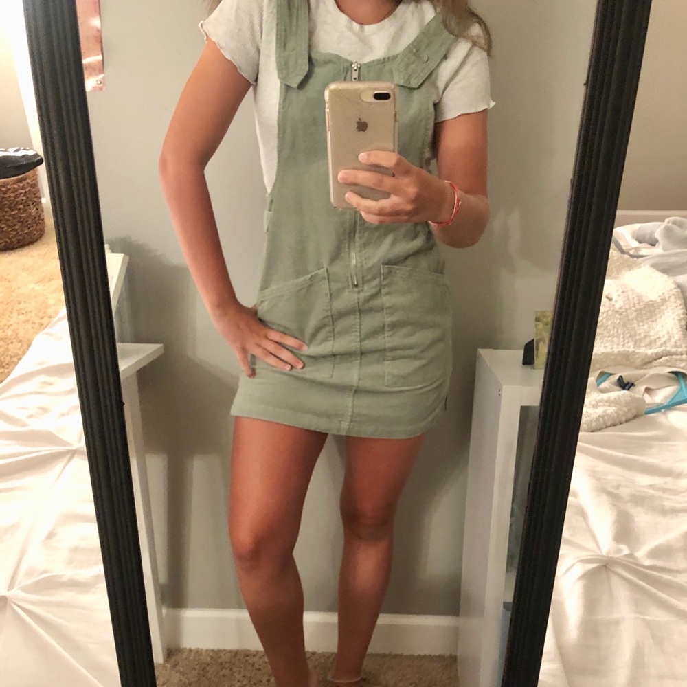 Green overall dress